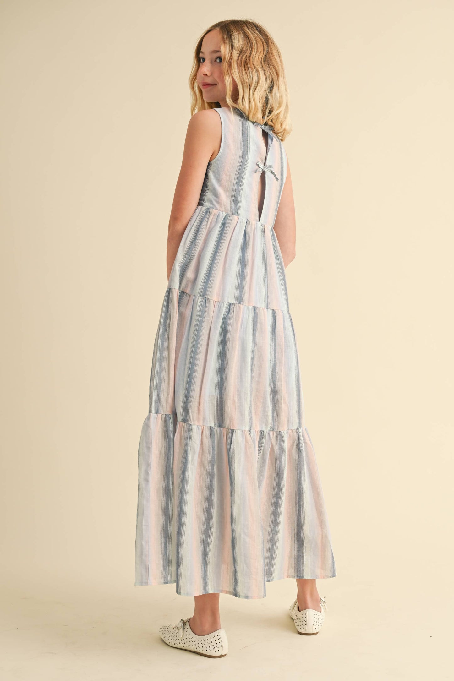 Tween Tiered Flared Maxi Dress