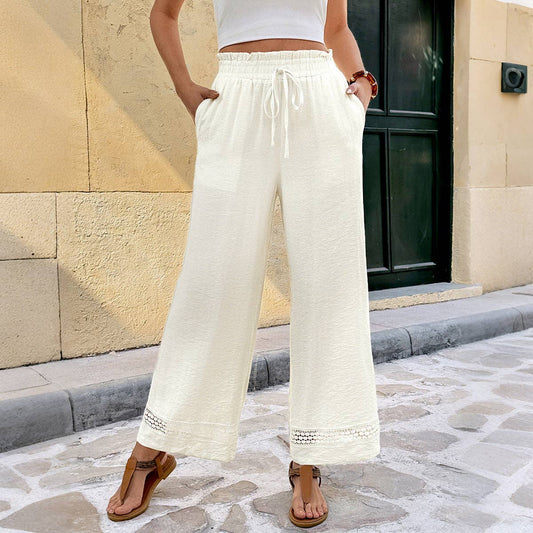 Cream Wide Leg Pants- 135660