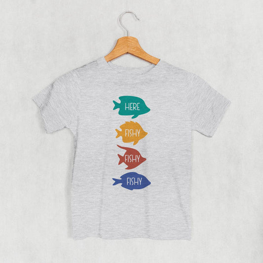 Heather Grey 'Here Fishy' Kids Tee
