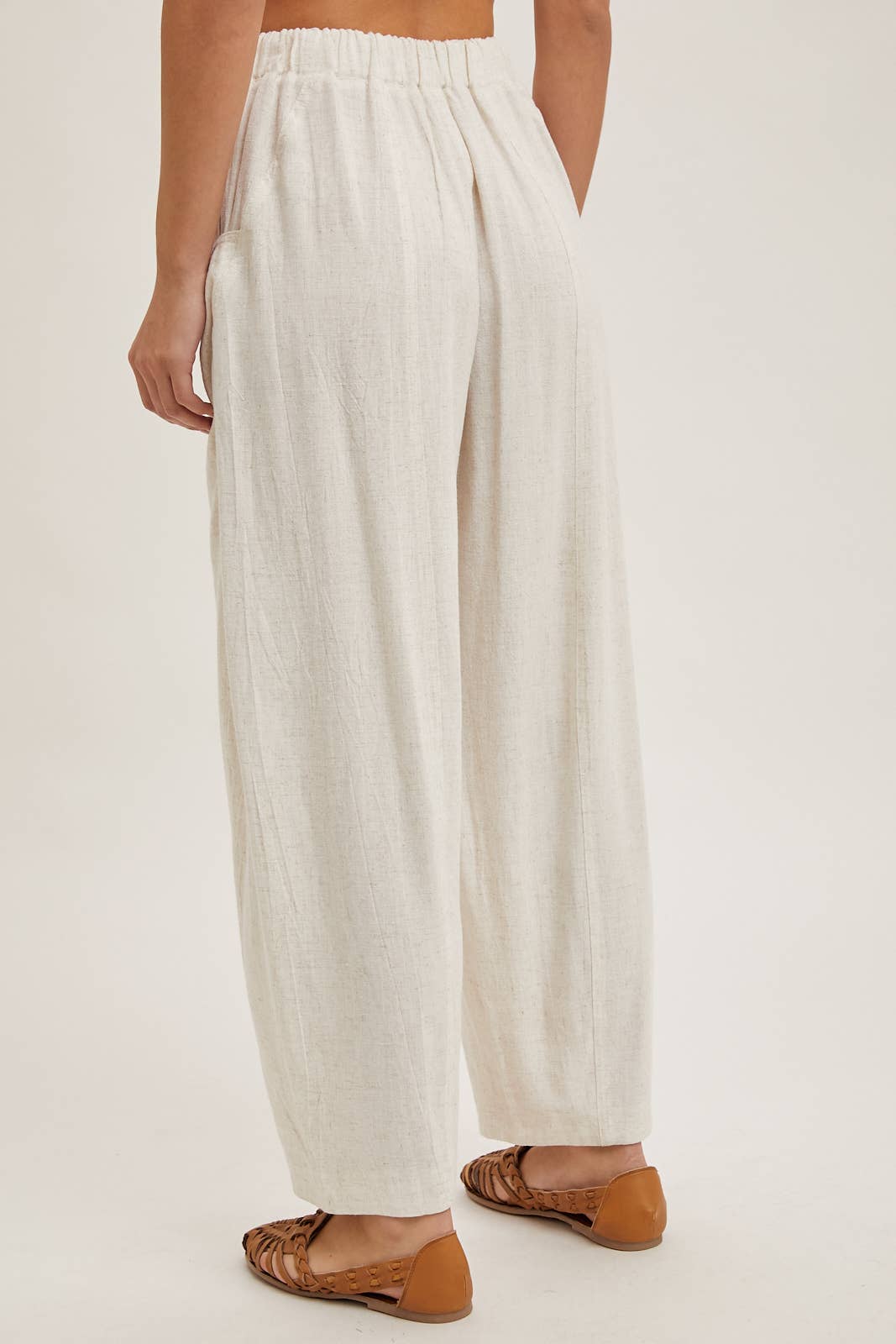 Oatmeal Relaxed Barrel Pants-132277