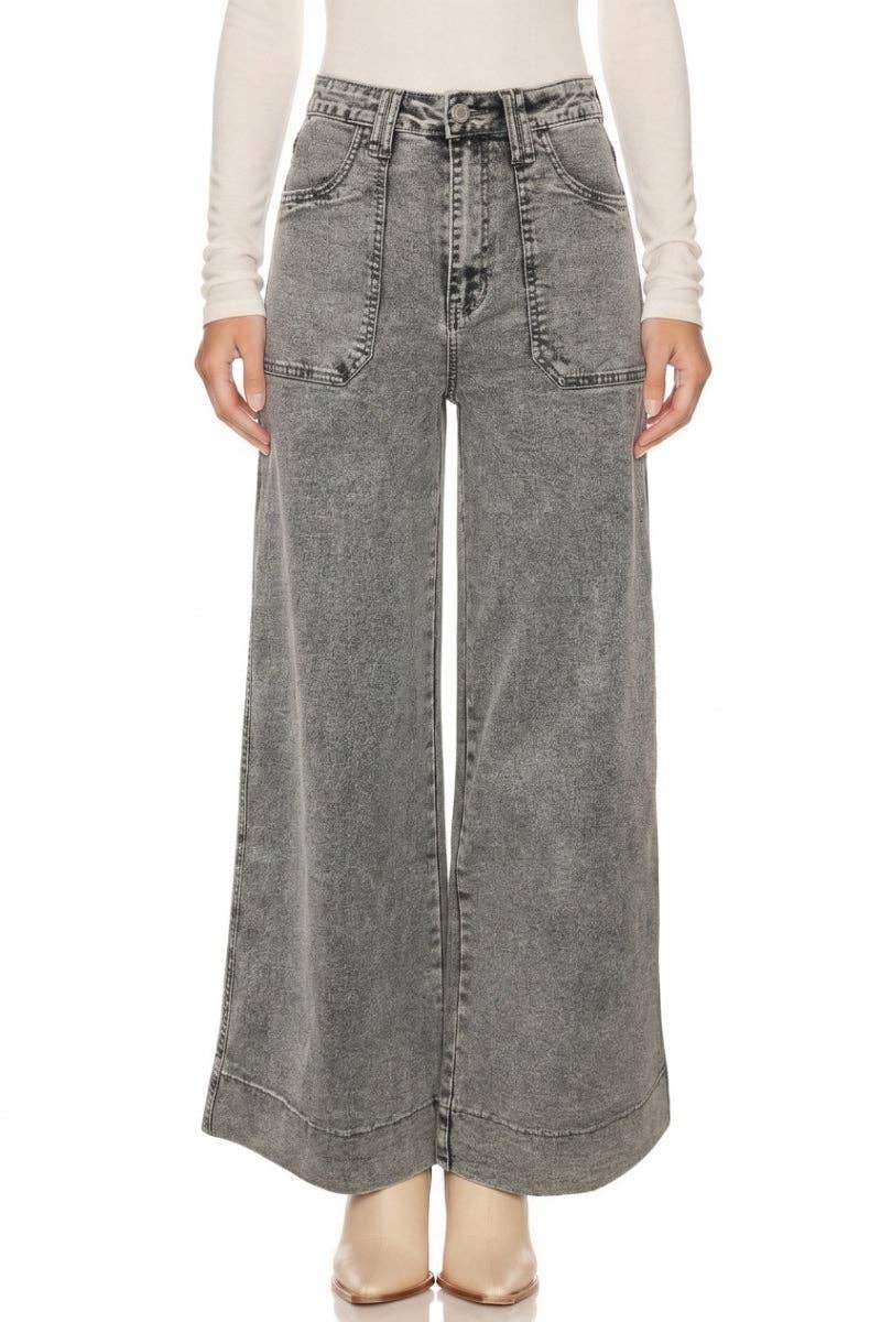 Grey High Rise Perfect Palazzo Jeans-132101