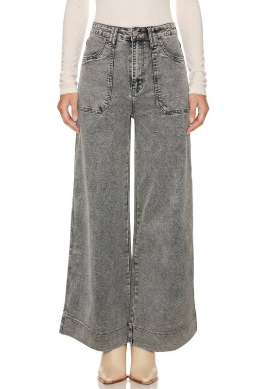Grey High Rise Perfect Palazzo Jeans-132101
