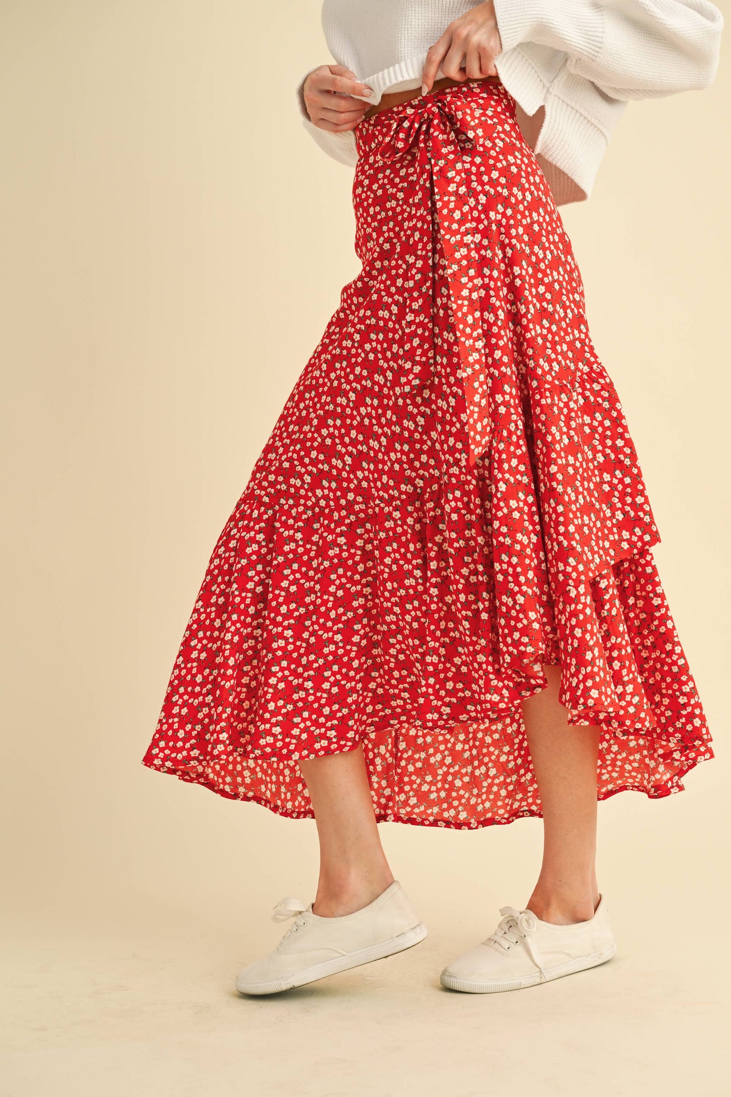 Lilac w/ Multi Color Floral Berti Wrap Skirt-137135