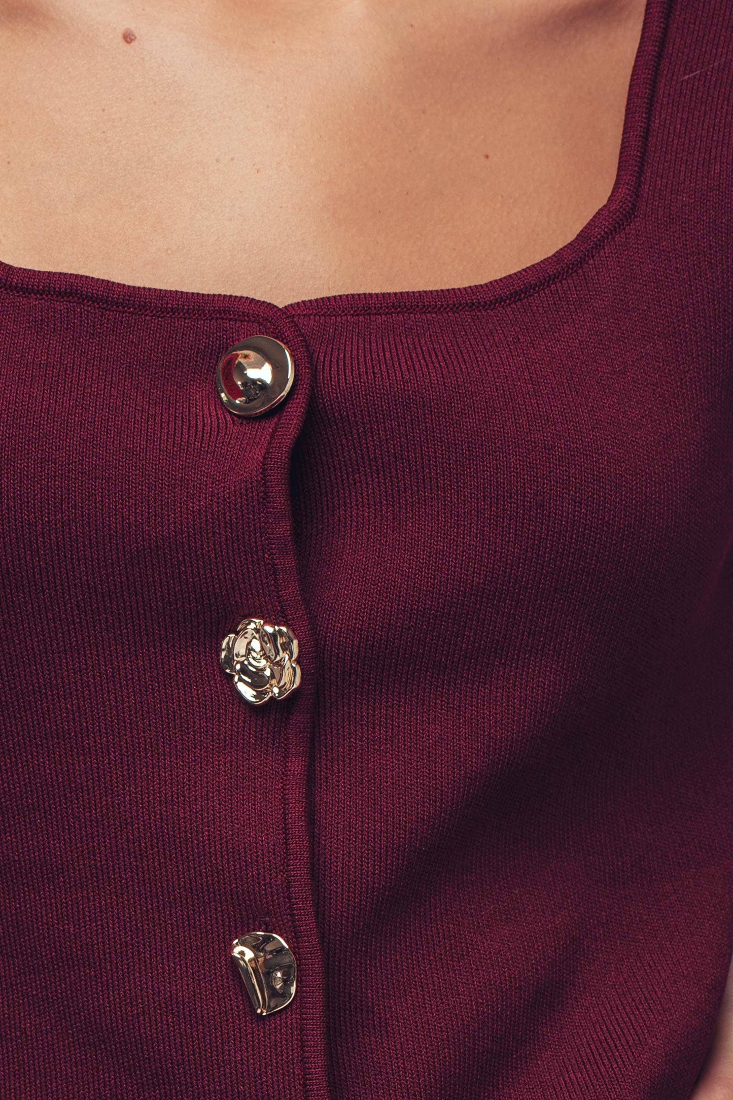 Black Mismatched Gold Button Vest - 219035