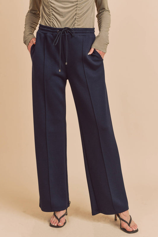 Navy Blue Pheobe Pintuck Pants