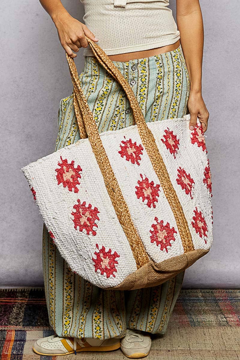 Red Star Cotton Weave Bag-BAGQB6
