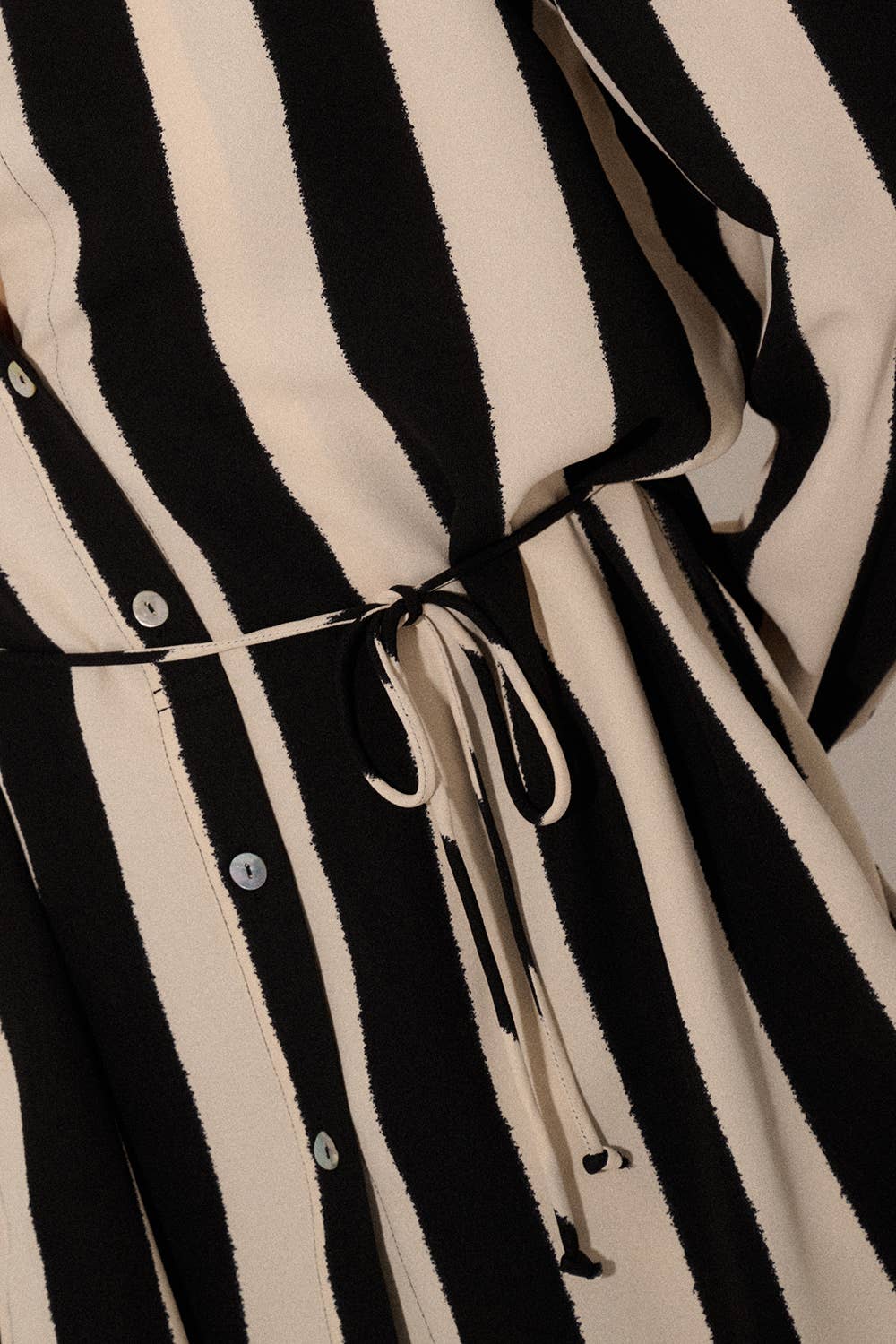 Cream and Black Striped Collared Button Front Romper-221481