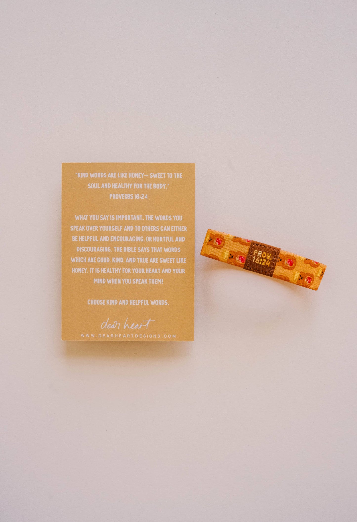 Orange Band Kind Words Kids Bracelet -" Kind Words are Like Honey"