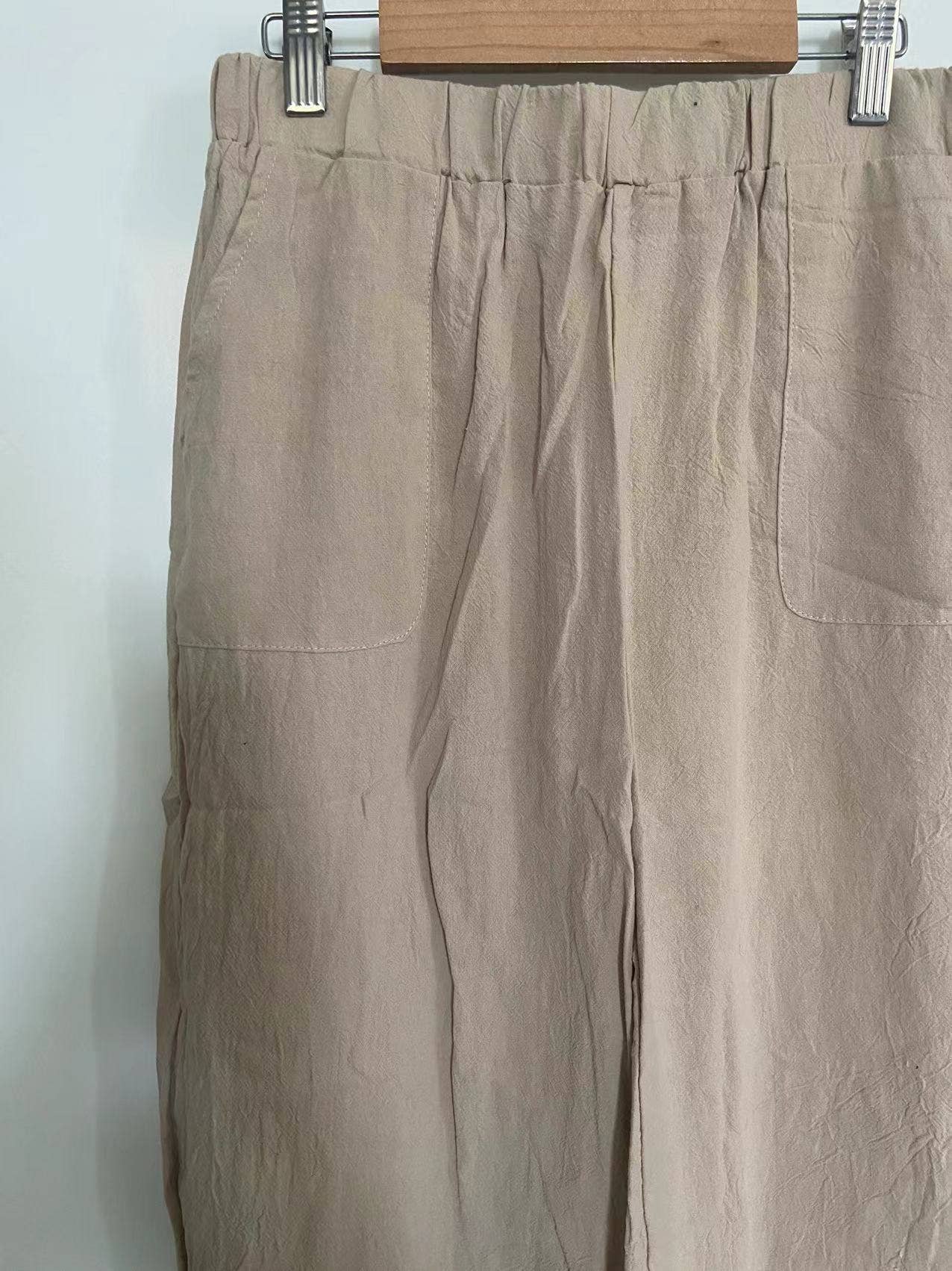 Sky Blue Leisure Cotton Blend Drawstring Harlan Pants