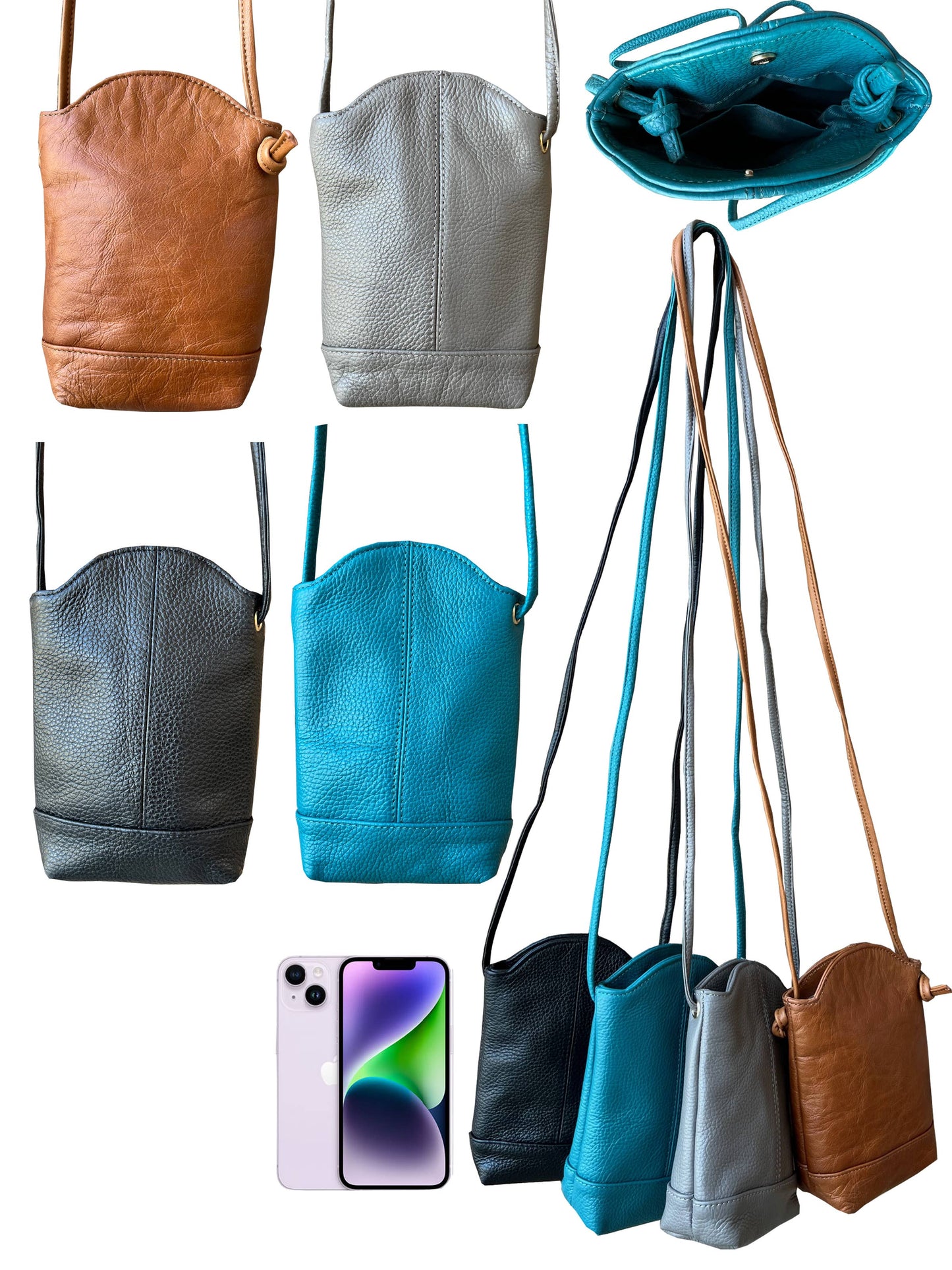 Black Soft Leather Crossbody Bag