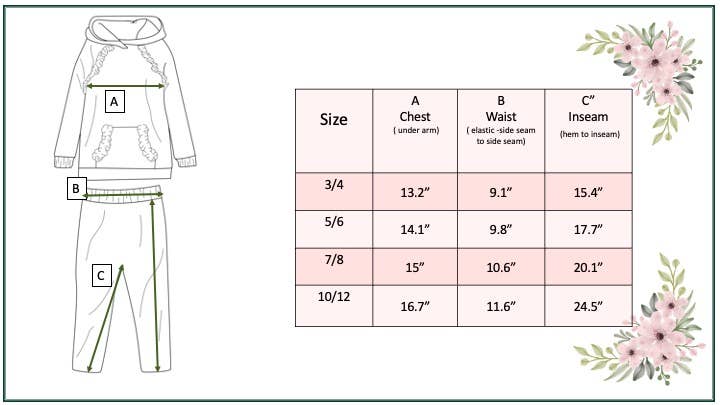 Gray Ruffle Hoodie and Rainbow Stripe Leggings Set