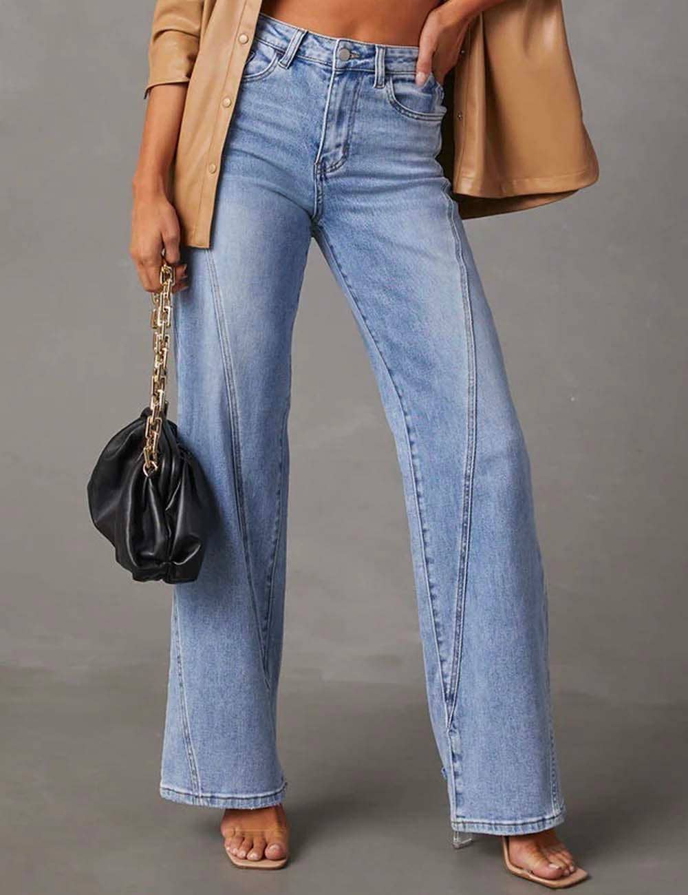 Denim Blue Straight Leg Daily Jeans-131543