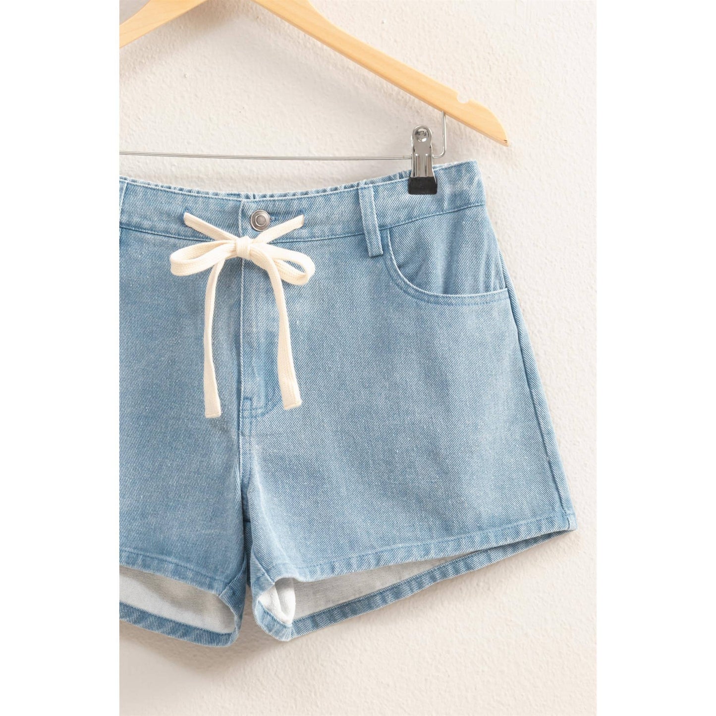 Light Blue Pocked Detail Summer Shorts