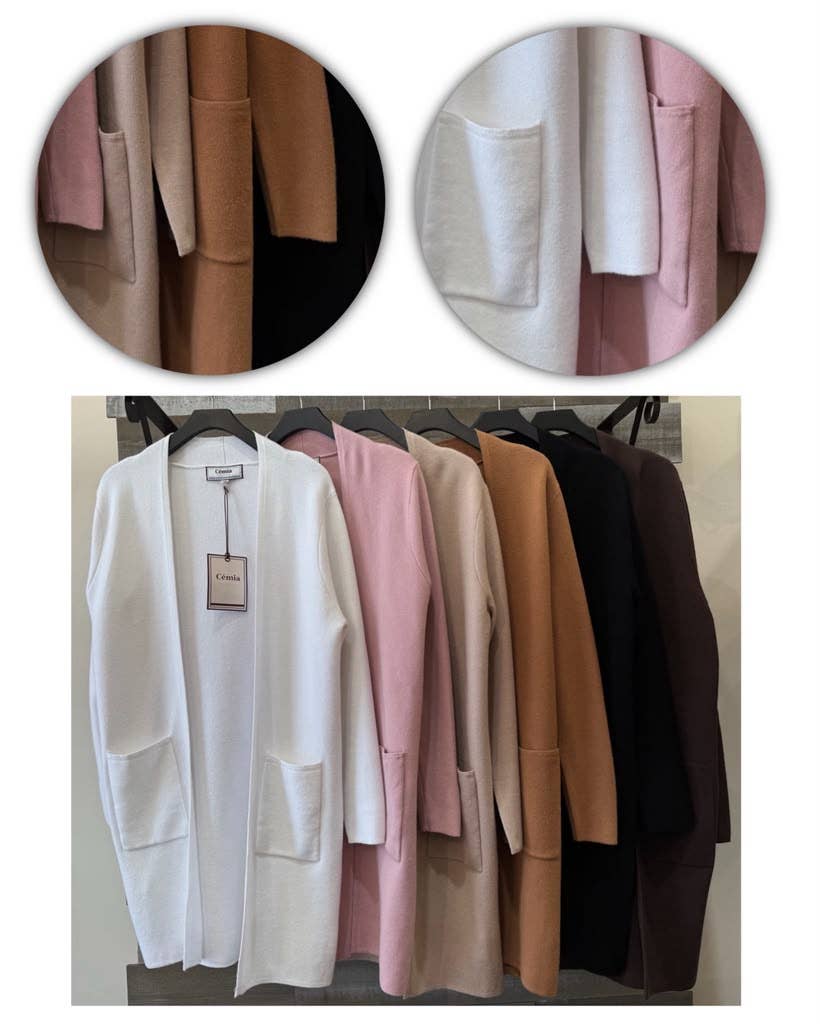 White Effortless Long Cardigan-150272