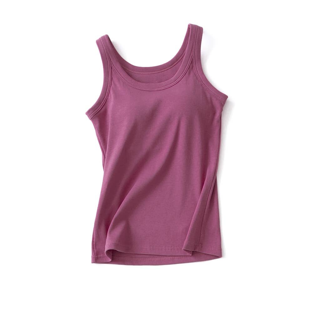 Plum Essential Rib W/ Built In Bra Tank Top-183989