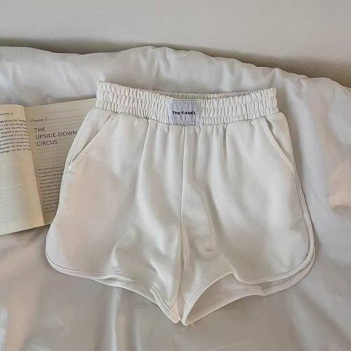 White Sports Hot Shorts-113361