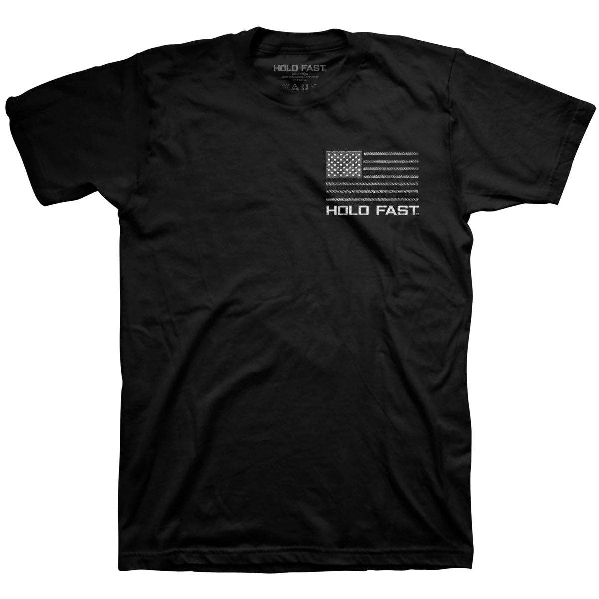 Black Hold Fast Rebar Flag Mens T-Shirt-105045