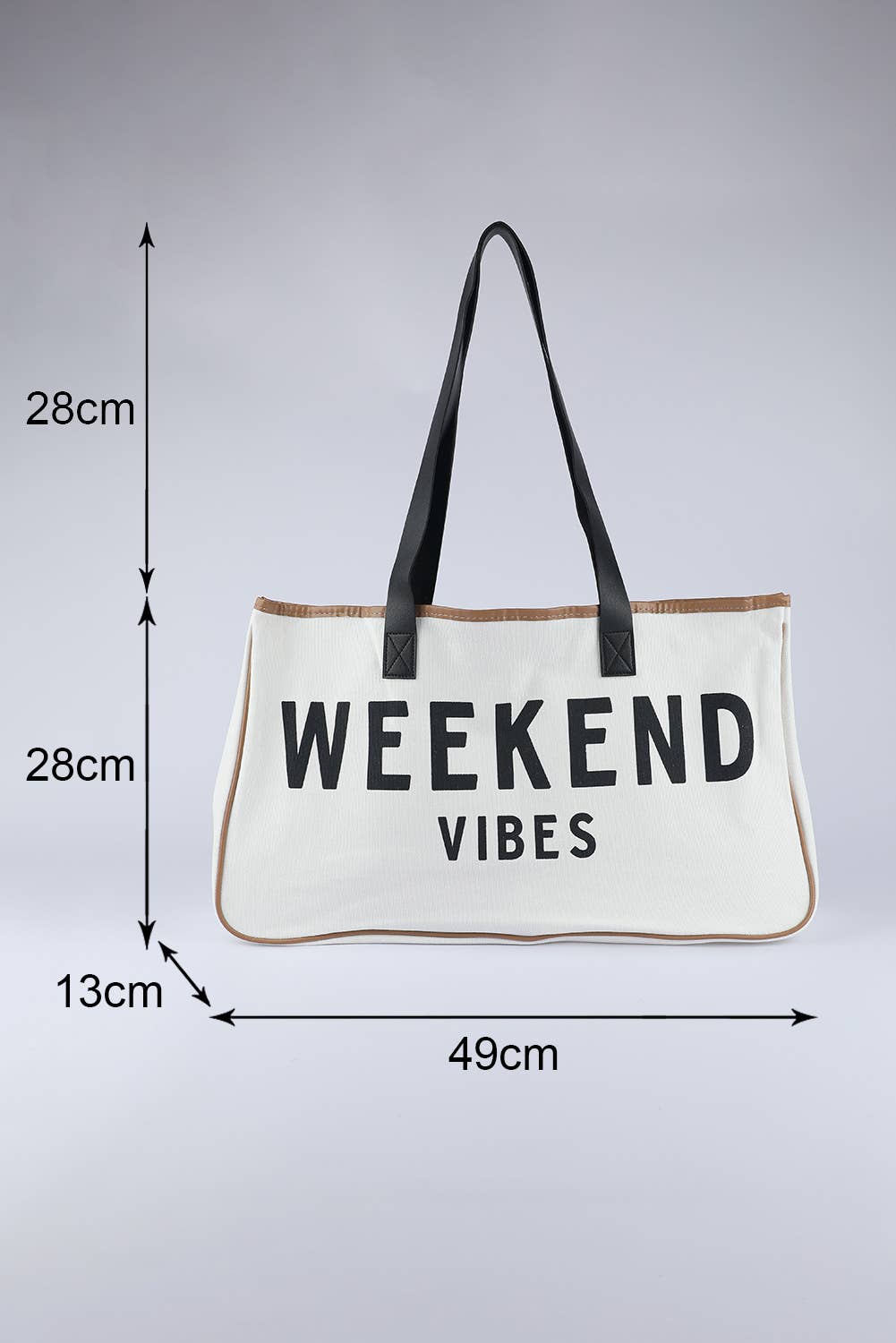 White 'Weekend Vibes' Canvas Tote-BH0351