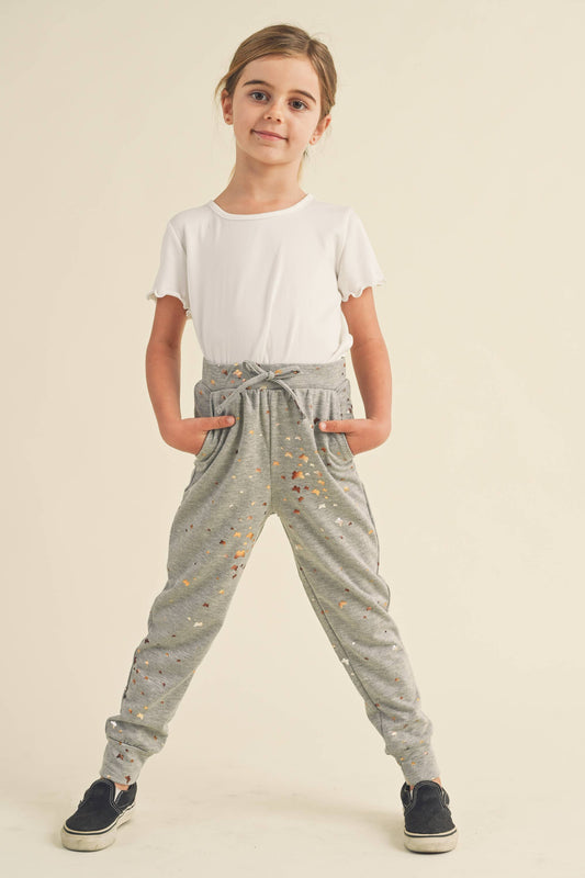 Girls Gold Star Foil Joggers
