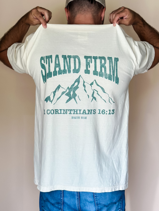 Ivory 'Stand Firm' Inspirational Cotton Tee
