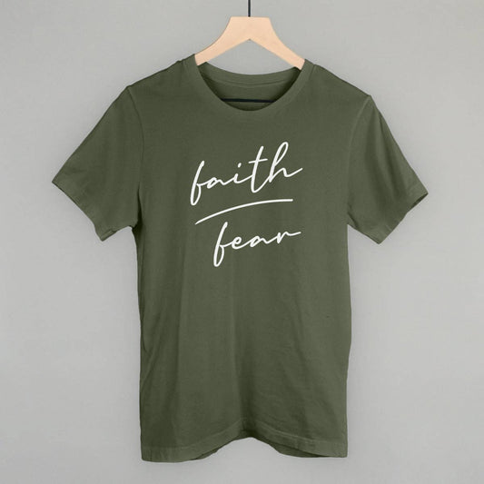 Military Green 'Faith Over Fear" Tee-106412