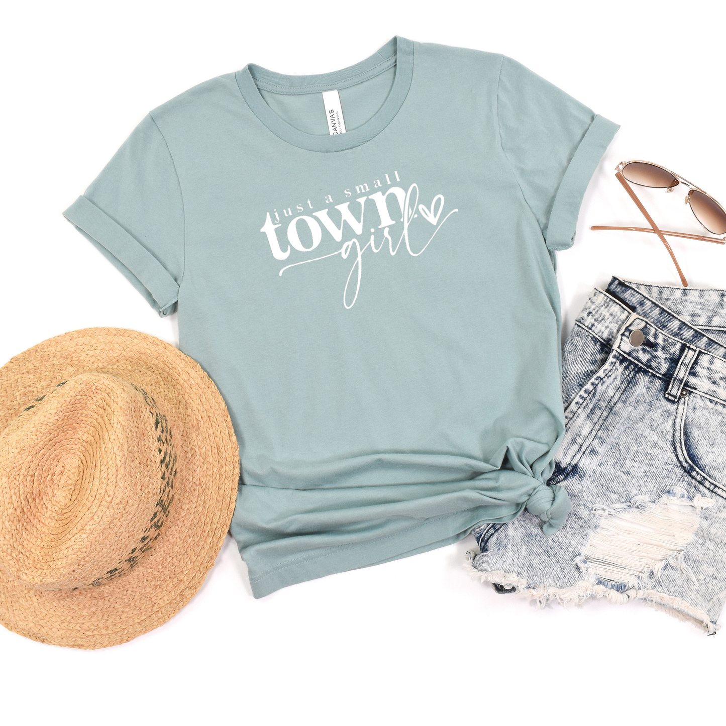 Dusty Blue "Just a Small Town Girl" Tee