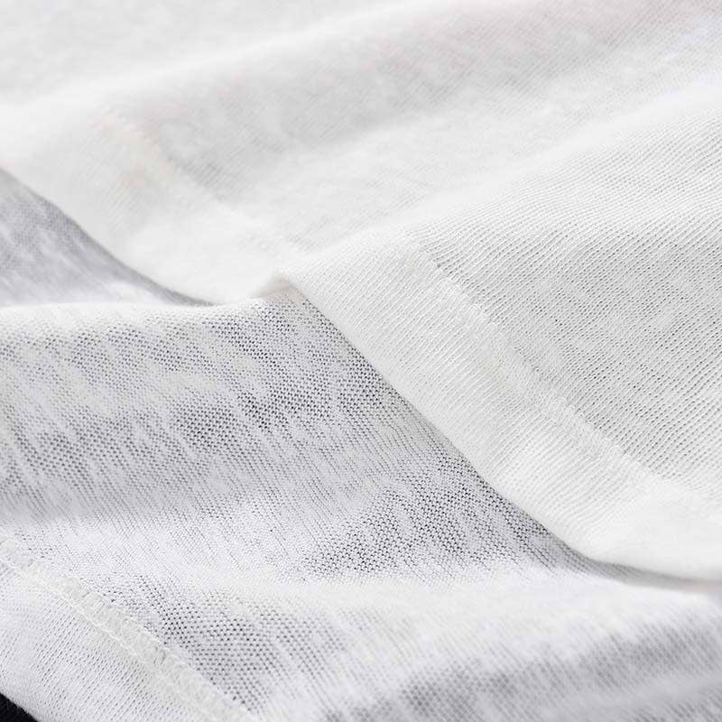 White Natural Core cotton linen blend tee relaxed fit crew - 146415