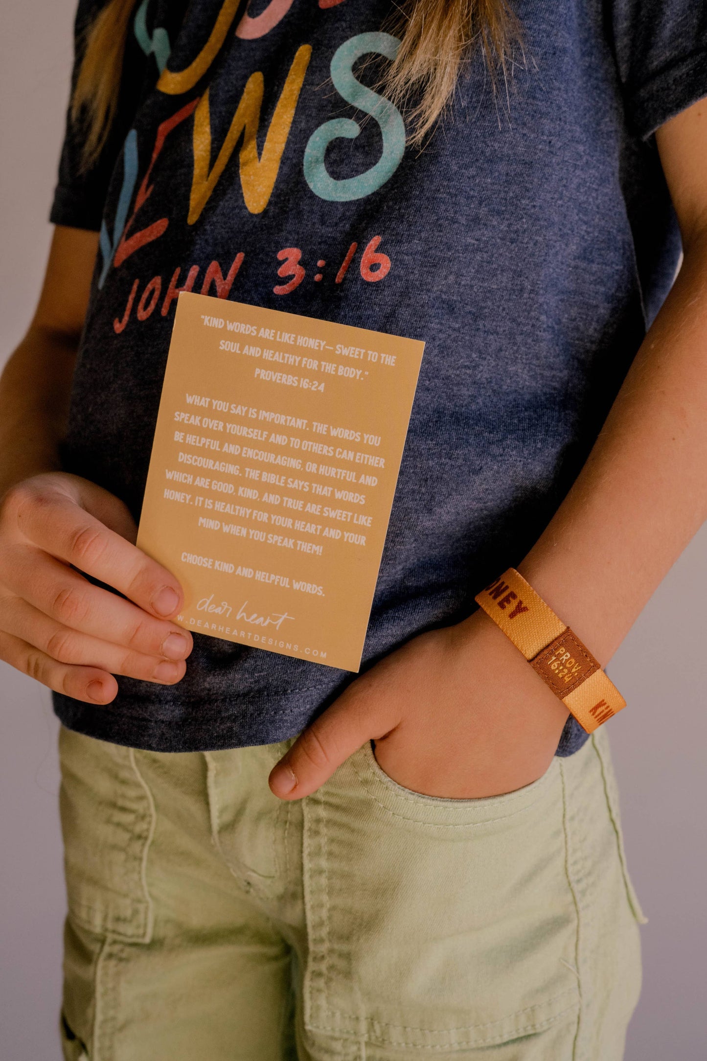 Orange Band Kind Words Kids Bracelet -" Kind Words are Like Honey"