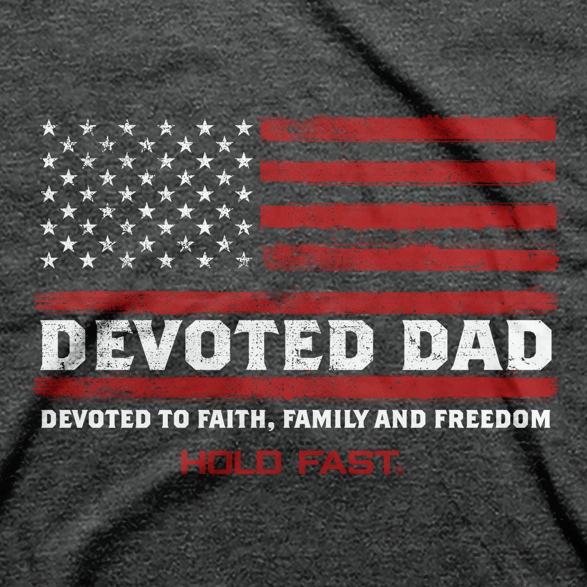 Dark Grey Hold Fast 'Devoted Dad Flag' Mens T-Shirt-105046