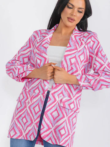Vibrant Geo Design Blazer