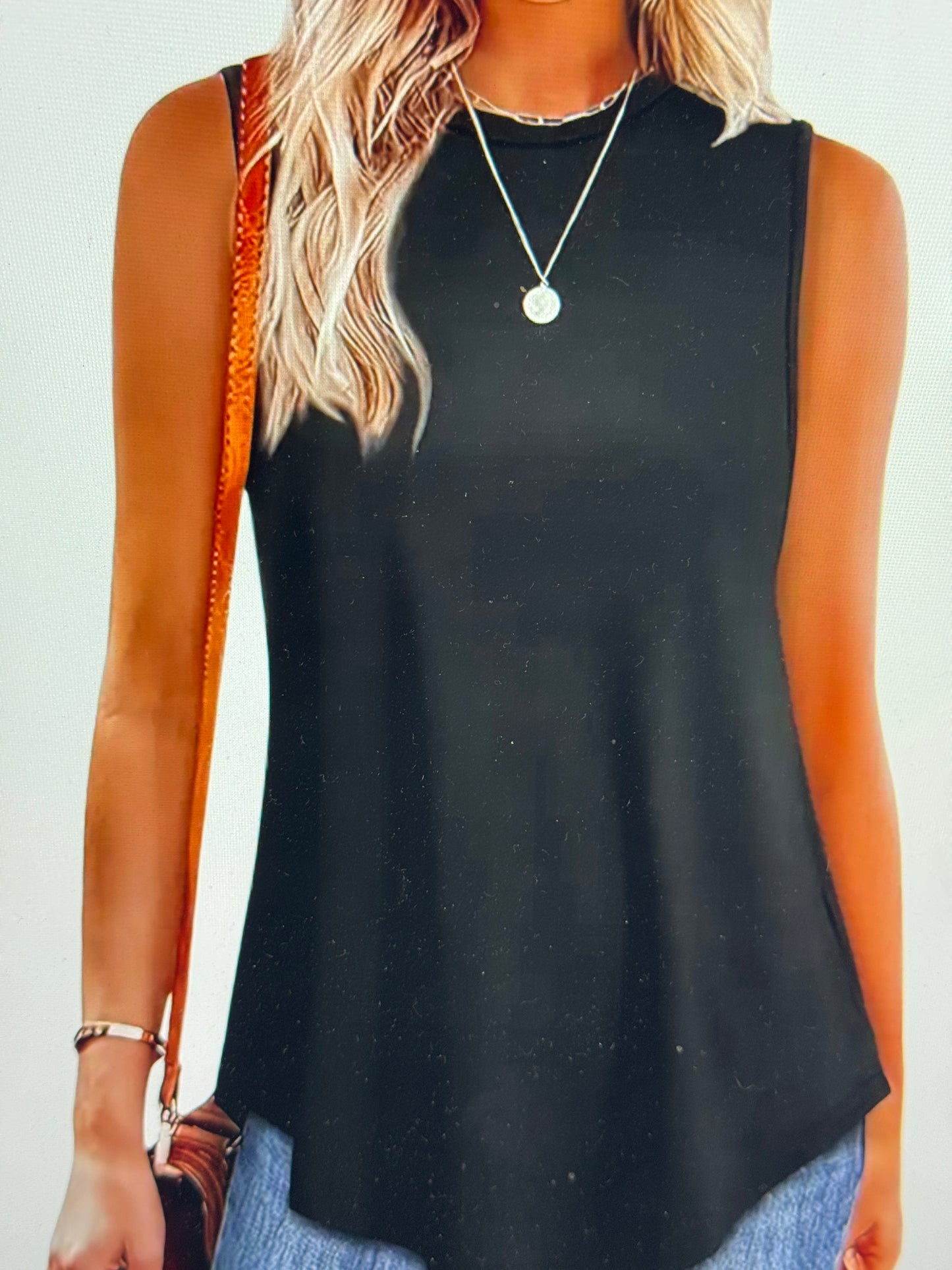 Long Flowy Tank Blue/Black/White