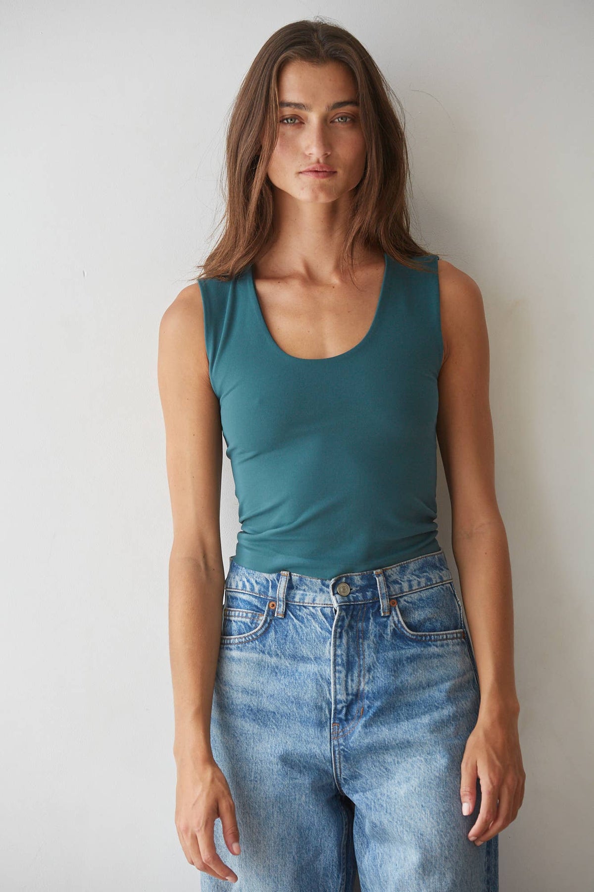 Hunter Green Double Layered Seamless Tank - 141187
