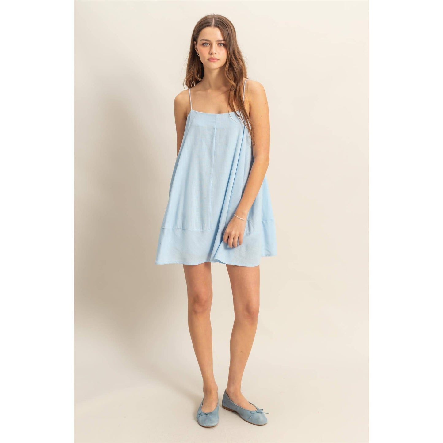 Sleeveless A-Line Flowy Cami Mini Dress