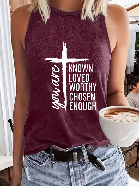 Burgundy Cross tank top - 101222