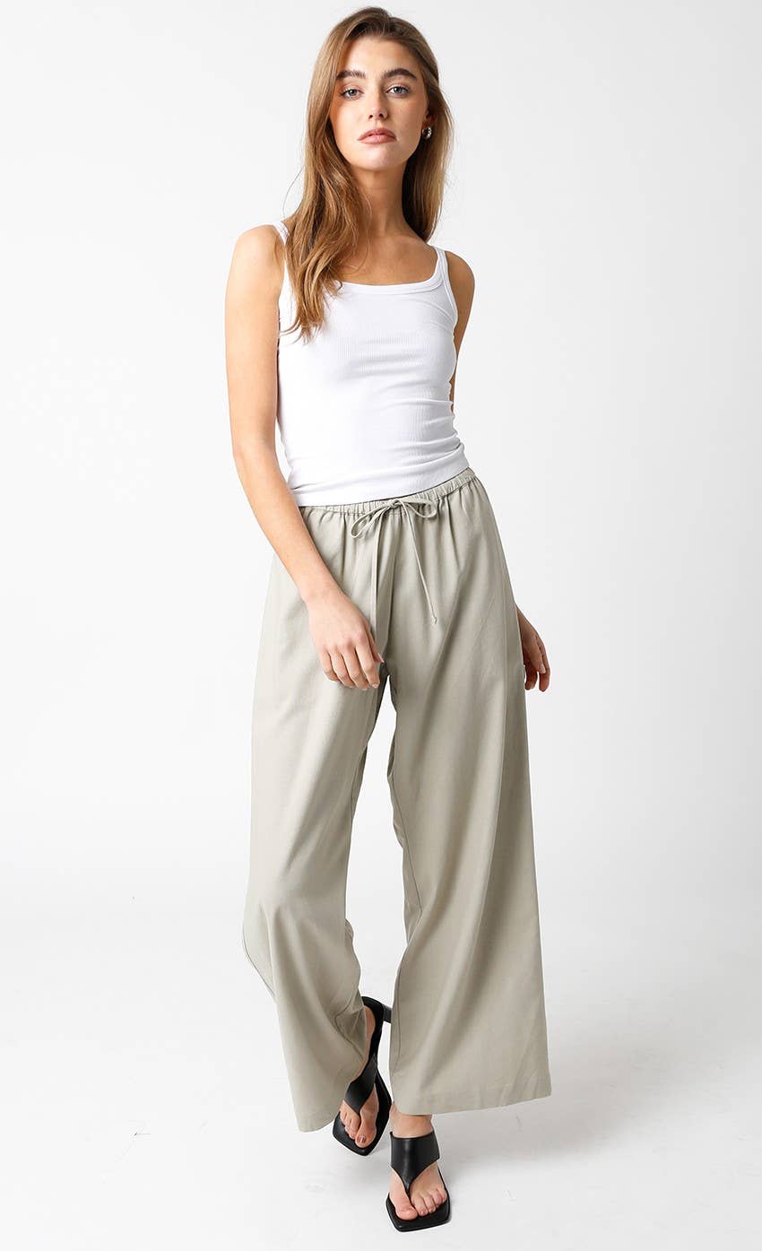 Cream Amy Ribbed Tank Top-182400