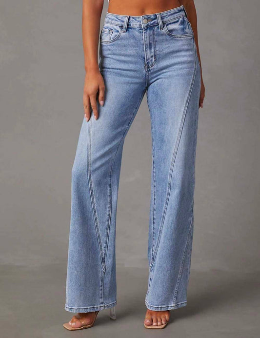 Denim Blue Straight Leg Daily Jeans-131543