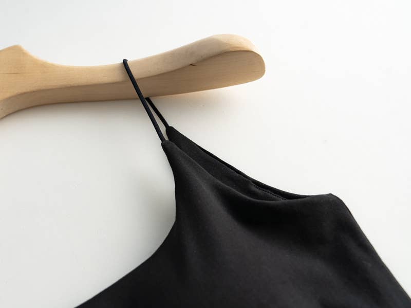 Black Camisole Daily Basic Shelf Bra Tank- 180429