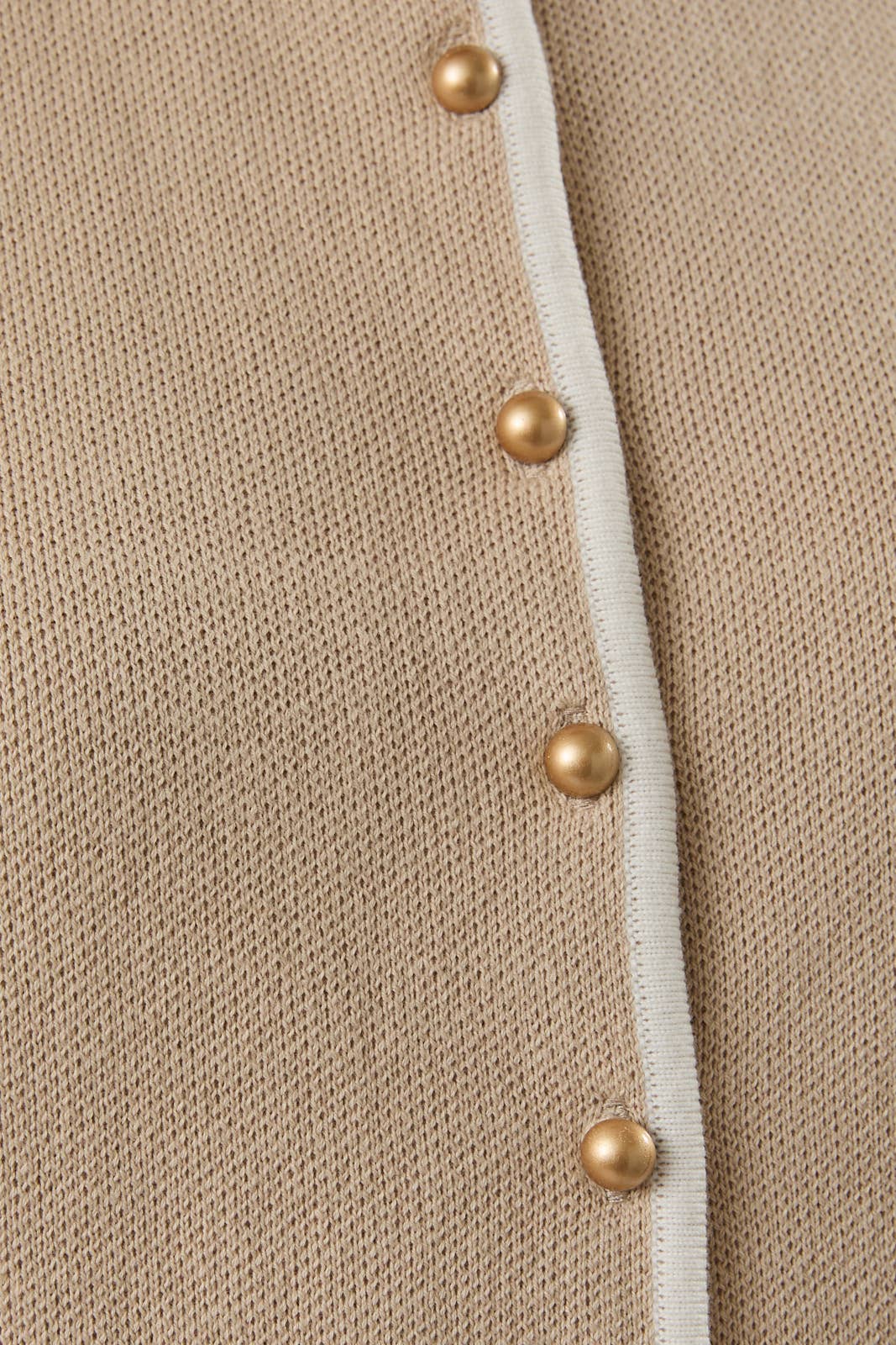 Apricot and White Detail Knit Vest- 211023