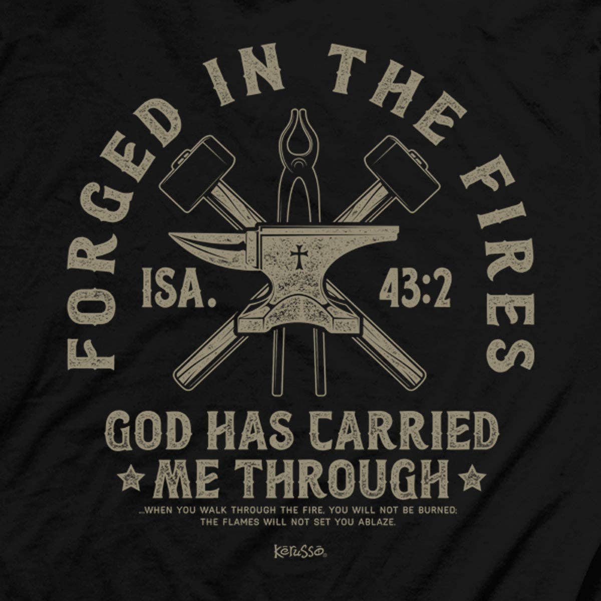 Black Christian 'Forged In Fires' Men's T-Shirt- 105007
