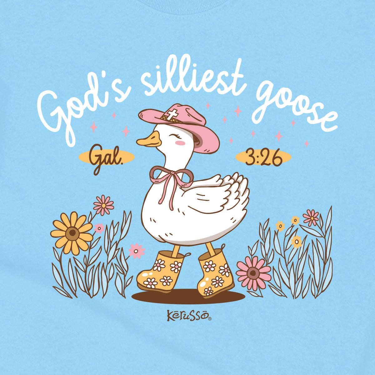 Light Blue 'Silly Goose' Kids T-Shirt-108655