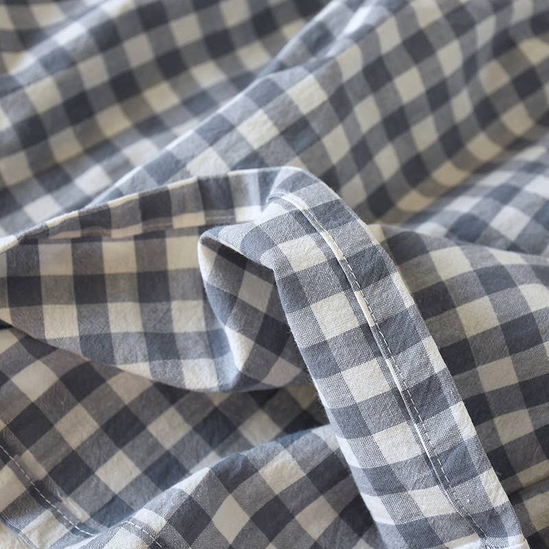Blue Gingham Boxer Style Shorts- 113369