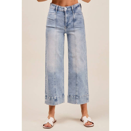 Light Denim Wide-Leg Jeans-138513
