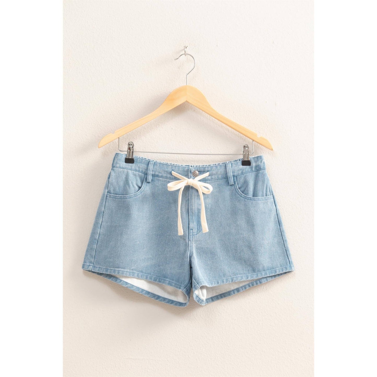 Light Blue Pocked Detail Summer Shorts