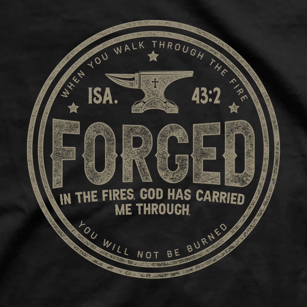 Black Christian 'Forged In Fires' Men's T-Shirt- 105007