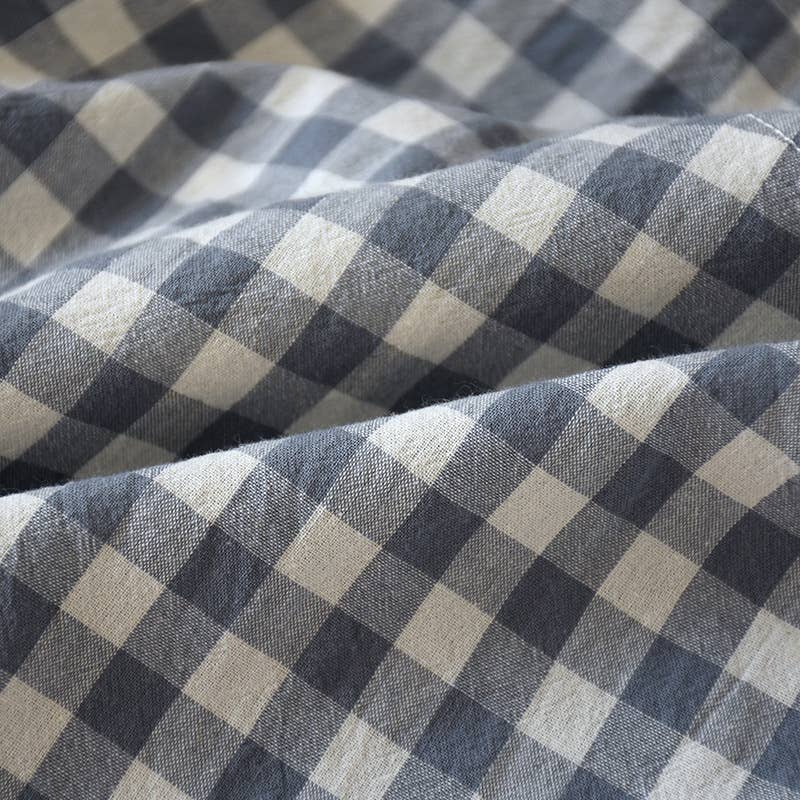 Red Gingham Boxer Style Shorts-113369