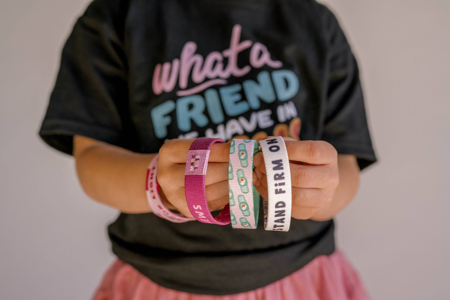 White Band Jesus Rocks Kids Bracelet - "Stand Firm On Him"
