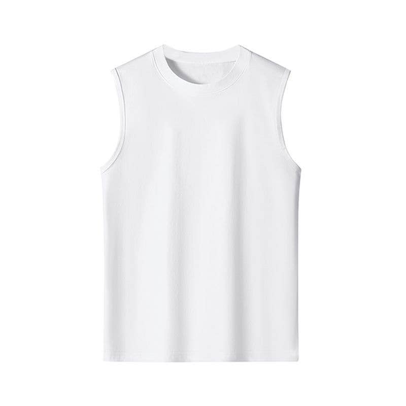 Navy or White Workout Round Neck Cotton Tee Athletic Tank Top