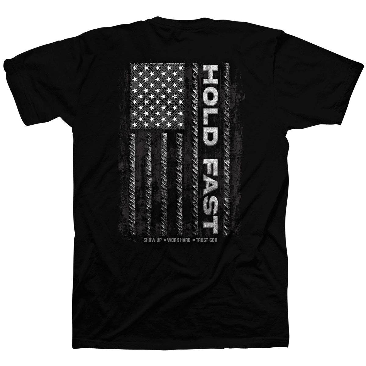 Black Hold Fast Rebar Flag Mens T-Shirt-105045