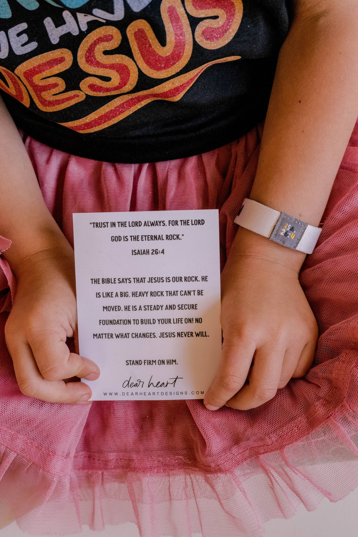 White Band Jesus Rocks Kids Bracelet - "Stand Firm On Him"