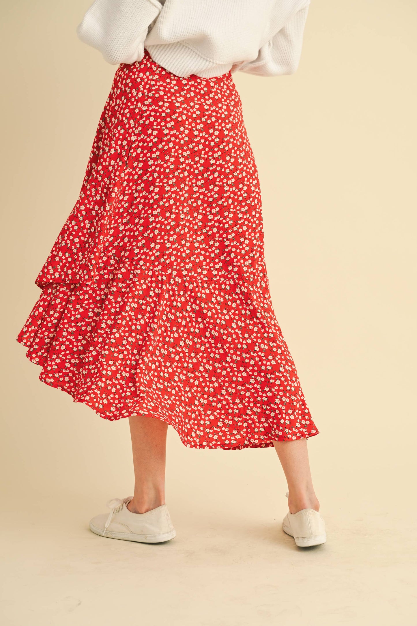 Lilac w/ Multi Color Floral Berti Wrap Skirt-137135